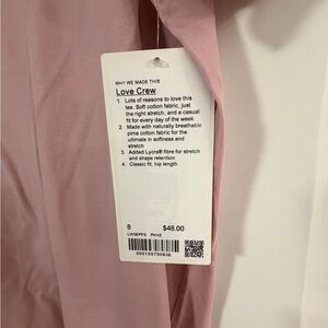 NEW Lululemon Pink Love Crew T-Shirt